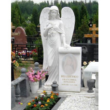 Изготовление надгробий памятник из мрамора, ангел.
